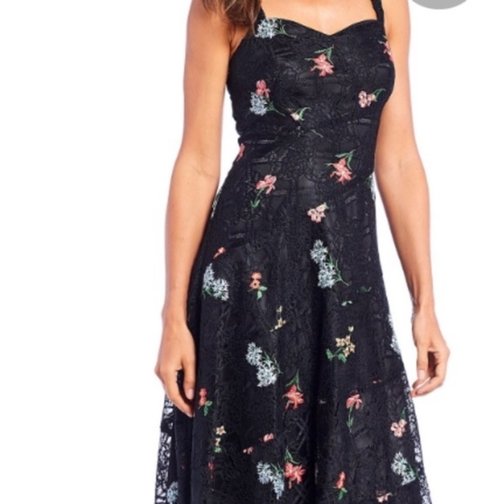 Size 2, Alex Marie black lace floral dress